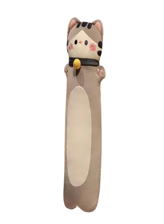 TechMax Solution Grey Neck Ball Long CAT Plush Pillow - Image 1